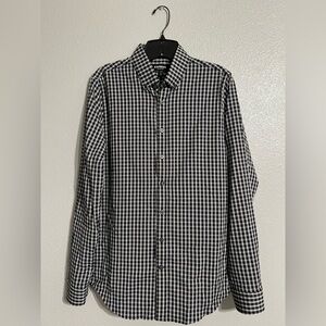 Express Black and White Checkered Men's Shirt